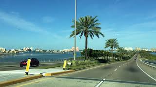 Clearwater Beach- drive through the Memorial Causeway Bridge