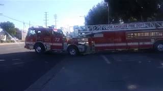 LAFD Task Force 73 & Rescue 73 returning to quarters