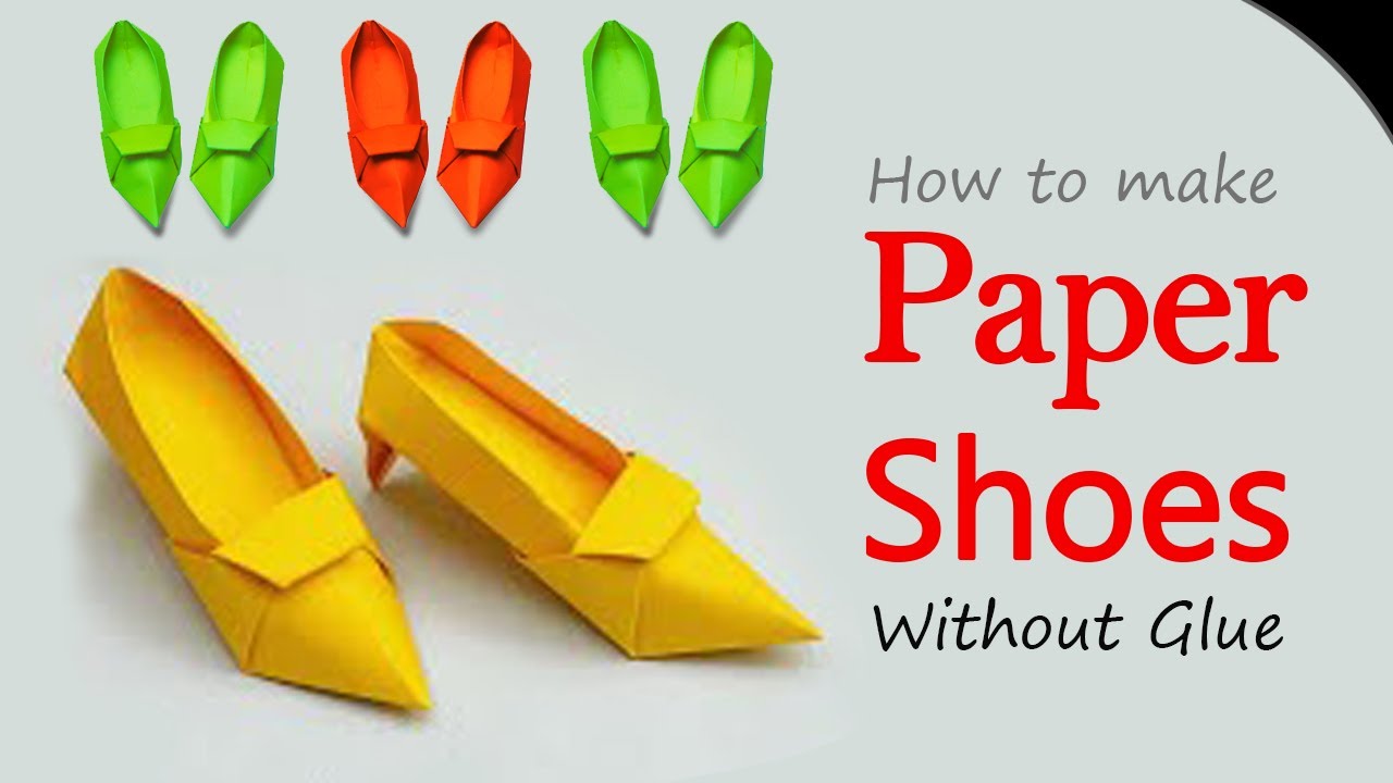 How to Make Paper Shoes without Glue Origami paper shoes Paper