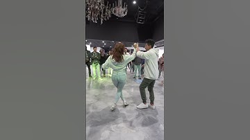 Leading a double turn in salsa dancing. #salsadancing