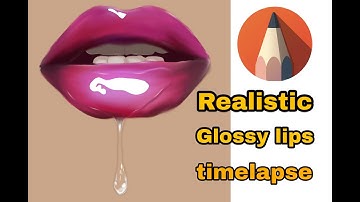 Realistic glossy lips timelapse using 