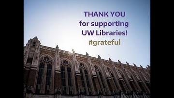 Thank you from all of us at UW Libraries.