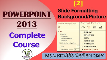 SLIDE BACKGROUND,FORMATTING,PICTURE |MS POWERPOINT 2013  PART-2|powerpoint in gujarati practical