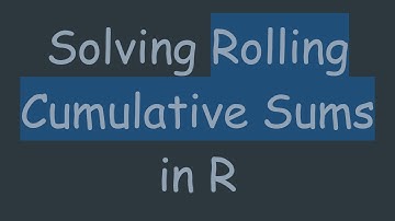 Solving Rolling Cumulative Sums in R