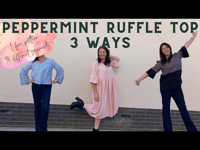 peppermint ruffle sleeve top