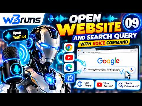 Build JARVIS AI Voice Assistant with Python | Open Websites & Search Google Using Voice Commands #09