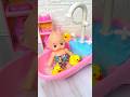 Satisfying with unboxing miniature bathroom set toys baby bathtub shower asmrs