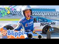Race Car Song | Brand New BLIPPI Racing song | Educational Songs For Kids
