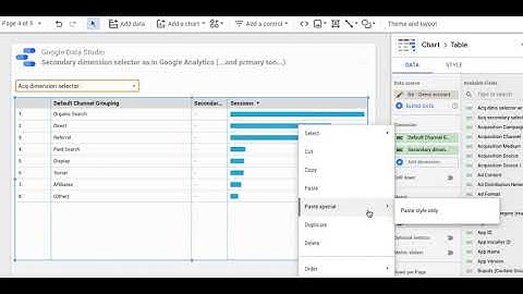 Google Data Studio secondary dimension selector as in Google Analytics: Table chart