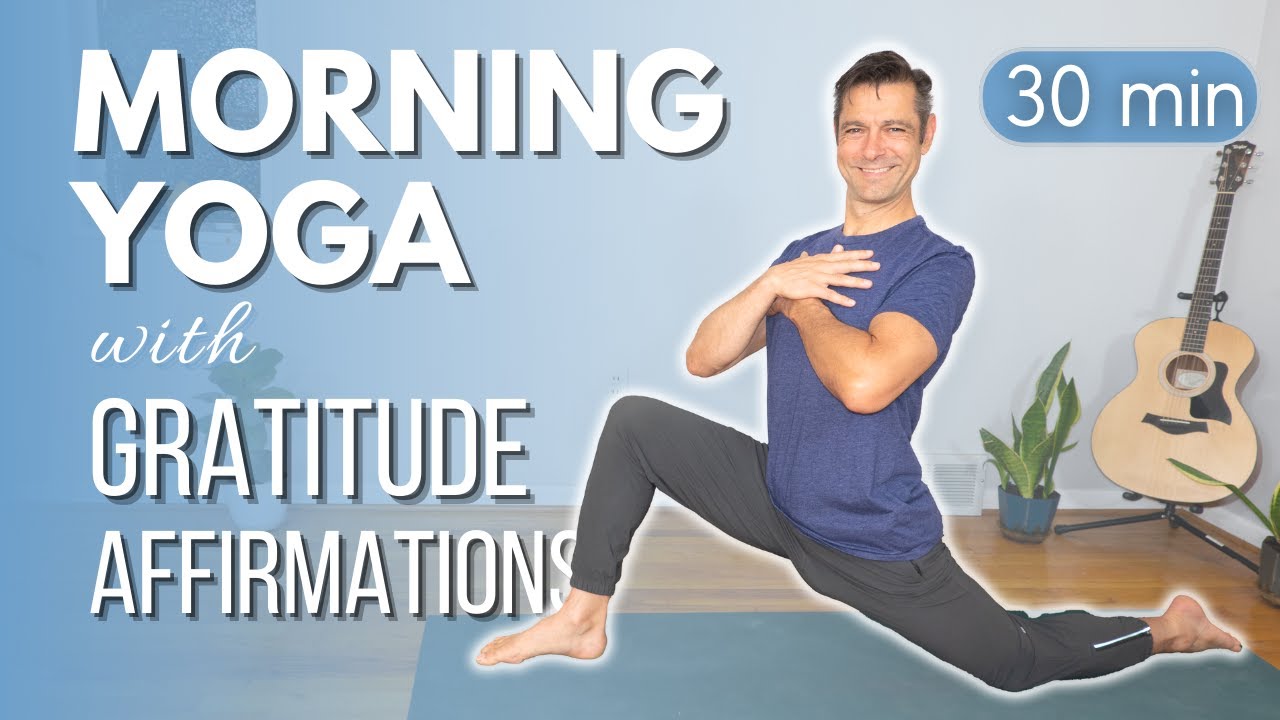 Morning Yoga Flow with Gratitude Affirmations | David O Yoga - YouTube