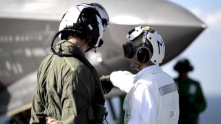 British Pilot & Maintainer Test F 35B on USS Wasp