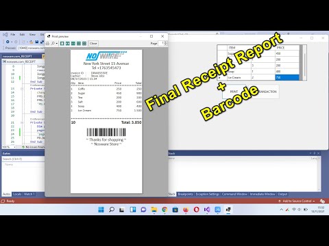 Make Receipt Report With Barcode VB.NET