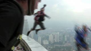 B.A.S.E. jump off 800 ft KL Tower with Miles Daisher