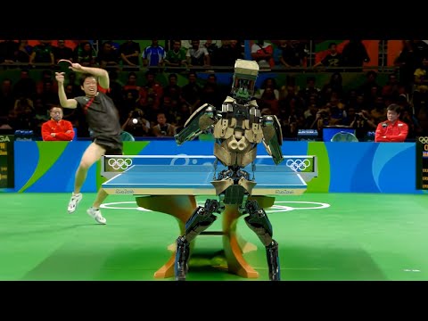 Table Tennis Robot vs Human, Who Wins? Incredible Wonder Studio Ai ~ Robots at Olympics?