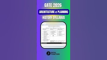 GATE 2026 ARCHITECTURE & PLANNING History Syllabus #gatearchitecture #sachinprajapat #safaltogether