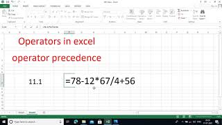 Operators and operator precedence in Excel (6th Class)