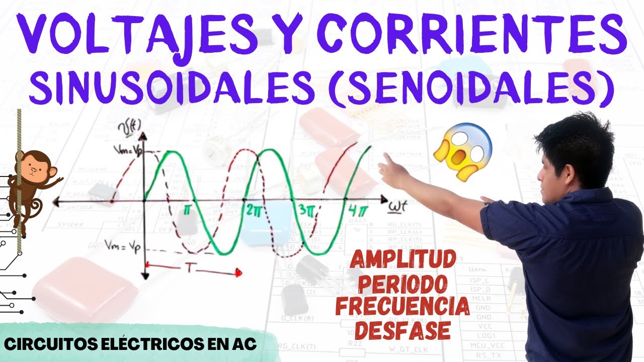 SENOIDES en CORRIENTE ALTERNA [SEÑAL SINUSOIDAL] 💥 AMPLITUD, PERIODO, DESFASE, FRECUENCIA [Desde 0]😱
