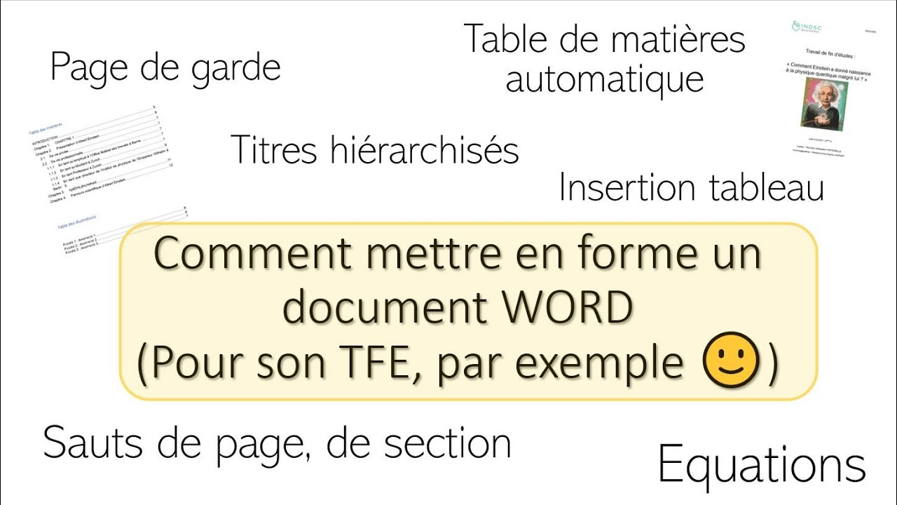 Tfe Page De Garde Mettre en page son TFE (ou un autre document) dans Word - YouTube