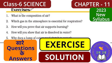 Air Around us Exercise Solution with Explanation Class 6 Science 2023-NCERT Science Chapter 11