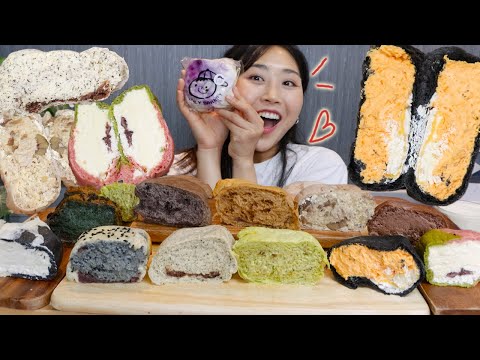 MUKBANG) 어글리베이커리 크림가득 챱챱한 크림빵 12종 먹방💗 Cream <strong>bread</strong> real <strong>sound</strong> asmr eating