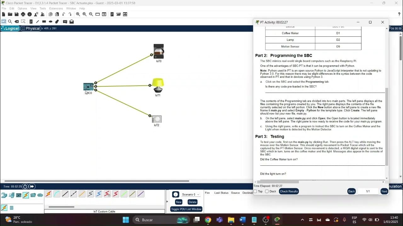 Packet Tracer – SBC Actuate With Python ec2 Castillo - YouTube