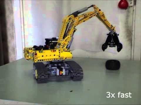 Lego Technic Excavator 42006 4 Motors Rc Mod Youtube