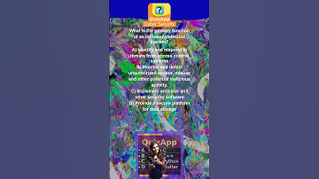 Cyber Security What is the primary function of an intrusion detection system