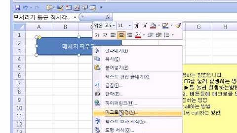 [Excel vba] 프로시져 실행방법 6가지 정리