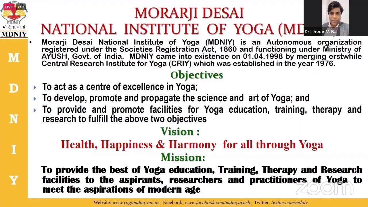 Webinar on Yoga - A way of healthy living