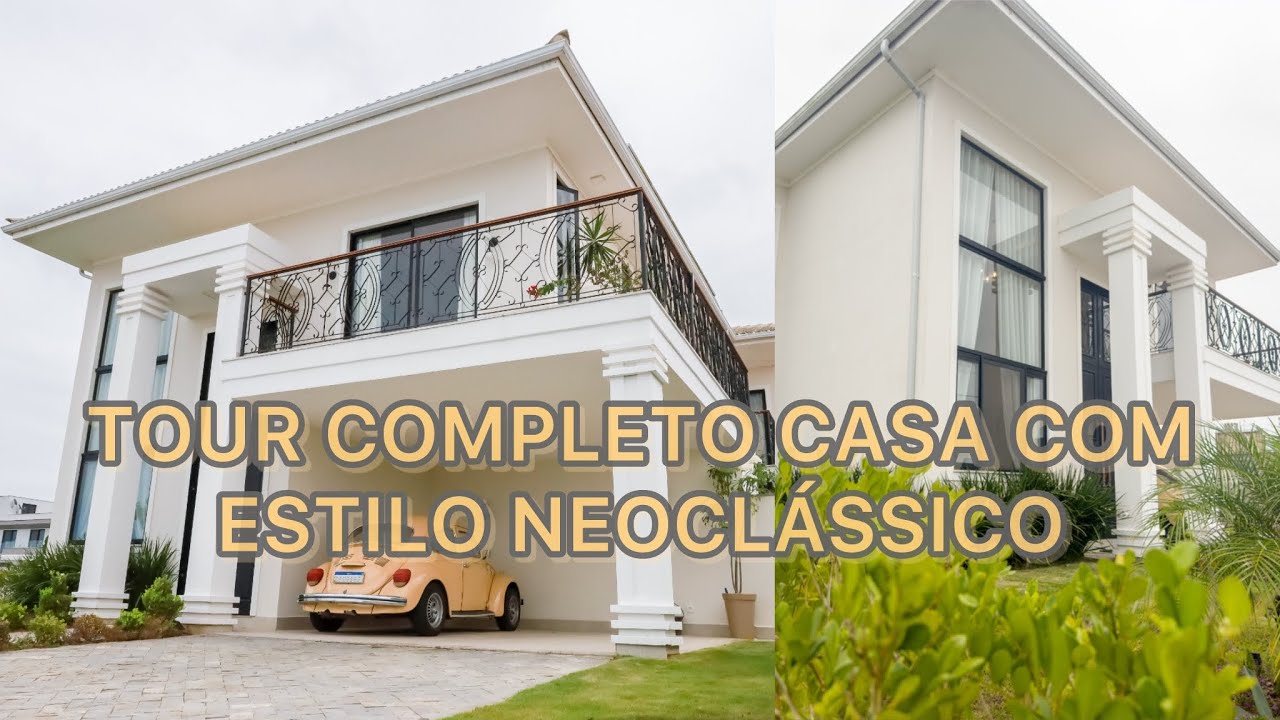 Tour completo por essa casa de alto padrão com fachada neoclássica em condomínio. Obra finalizada