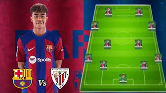 Barcelona Lineup Vs Athletic Bilbao (4-4-2) Option - La Liga MatchDay 02🔥😱 thumbnail