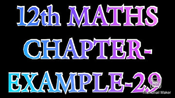 MAHA maths studio| 12th MATHS Chapter-2 Example-2.9