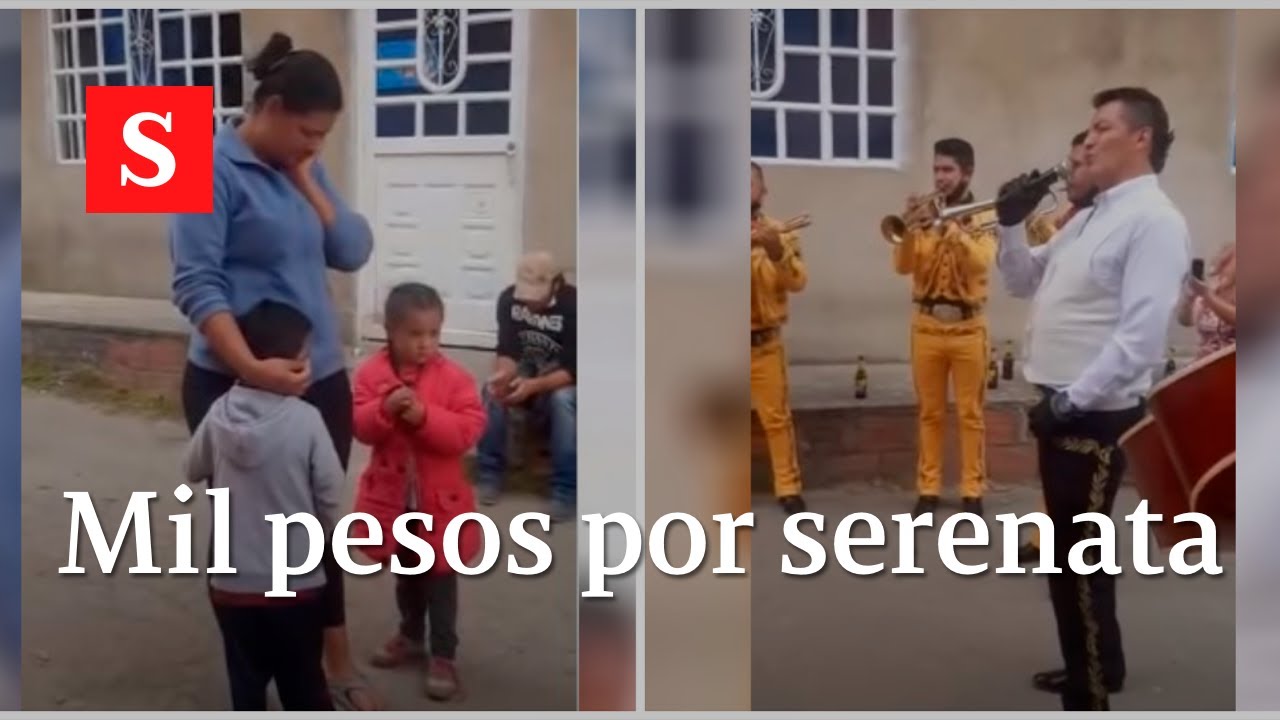 Niño paga mil pesos a mariachis por serenata y pone a llorar a su mamá y hermanita  | Videos Semana