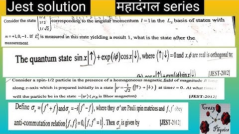 Previous year Jest problem based on Angular momentum|Quantum mechanics|Crazy physics By Rani Ma