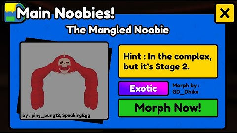 How to get The Mangled Noobie in Find The Noobies Morphs ROBLOX (Time stamps in desc)