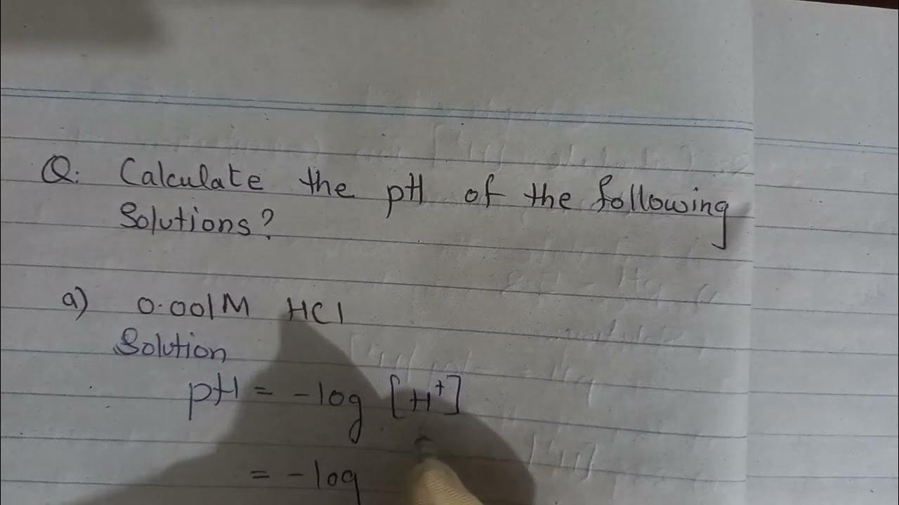 Calculating ph in 0 001m hcl and in 5 2x10 4m hno3 youtube