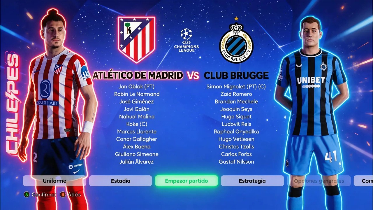 Atlético De Madrid vs Club Brujas , 16 octavos de final 