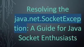 Resolving the java.net.SocketException: A Guide for Java Socket Enthusiasts