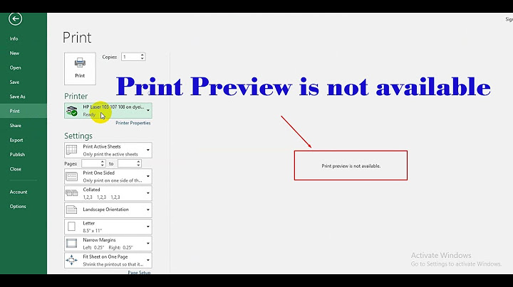 Lỗi excel 2010 unable to connect to printer