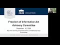 FOIA Advisory Committee Meeting Recording - December 10, 2020