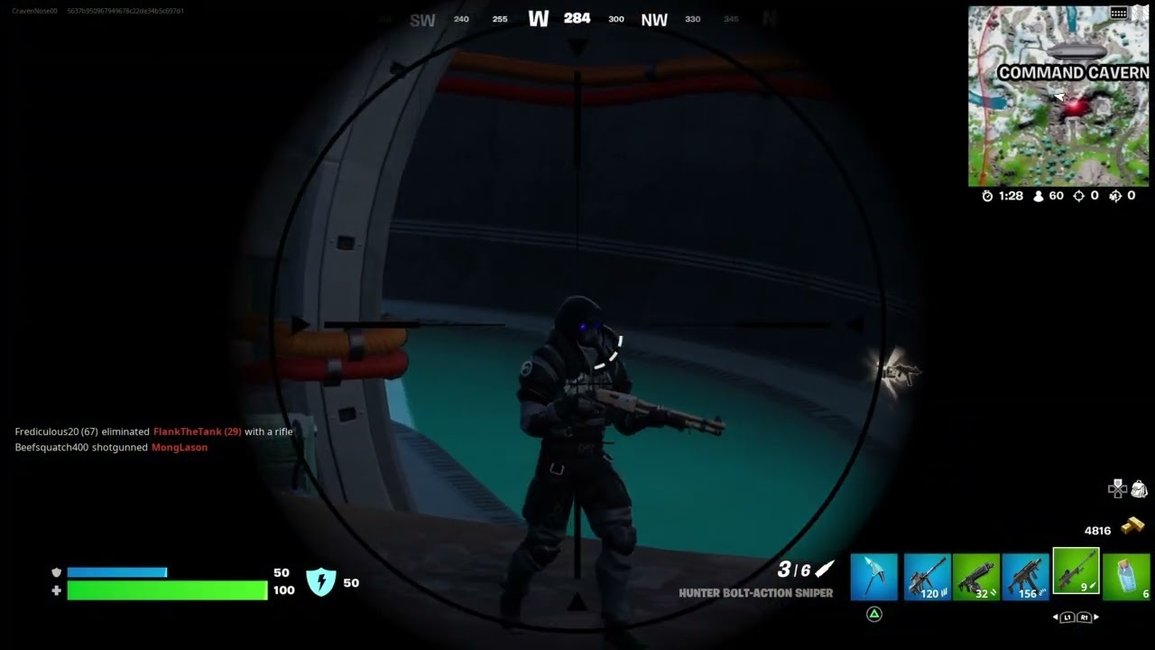 Fortnite- How to Headshot IO Forces with a Sniper at Command Cavern or a Battle Location