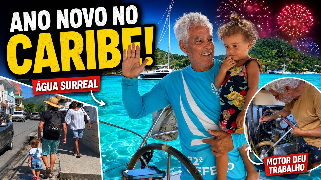 ⁣ANO NOVO NO CARIBE Água cristalina e o motor parou de funcionar
