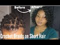 Braidless crochet braids | Rubberband methods on short hair |Beginners Friendly