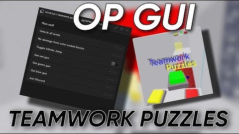 Roblox Teamwork Puzzles GUI Script/Hack - Inf Jumps, Finish all levels, Godmode MORE!