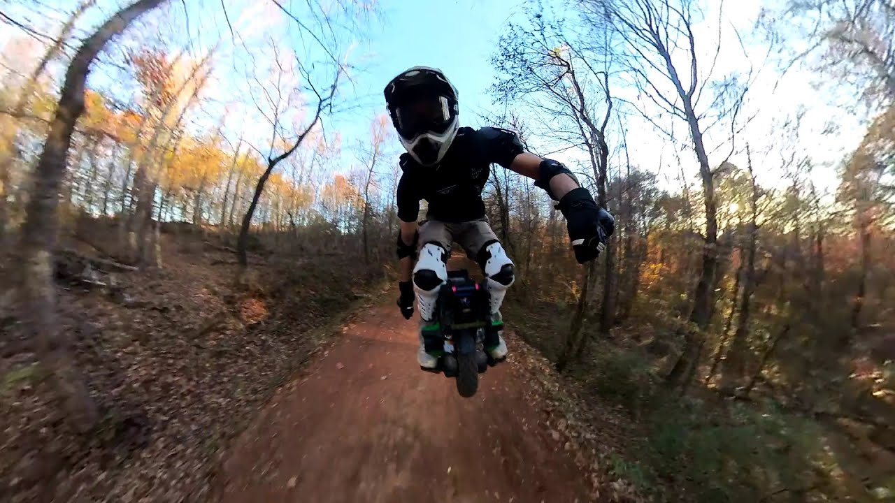 ELECTRIC UNICYCLE vs REDBULL BIKE PARKS (Wildside Downhill Race Course!)