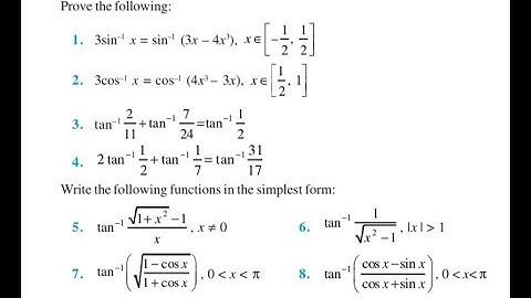 EXERCISE 2.2 NCERT SOLUTIONS OF INVERSE TRIGNOMETRIC FUNCTIONS NCERT CHAPTER 2 CLASS 12