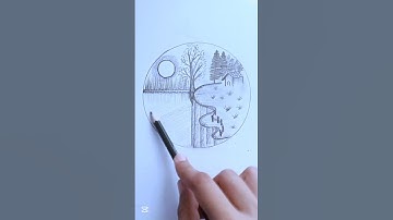 circle drawing #scenery #drawings #easy scenery  #circle #short  # yt short # trending#viralshort