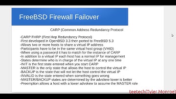 FreeBSD Network Router/Firewall Failover CARP/PFSYNC Setup