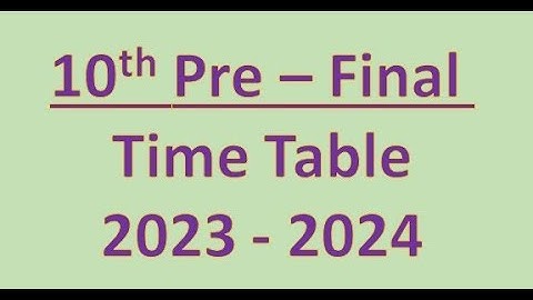 AP 10th Pre-Final Time Table(2023-2024)