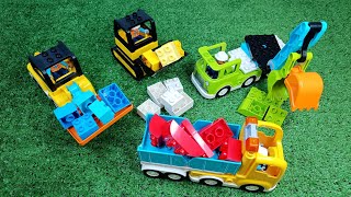 Learn Colors with LEGO Construction Vehicles 🚧 | Montessori Style Play